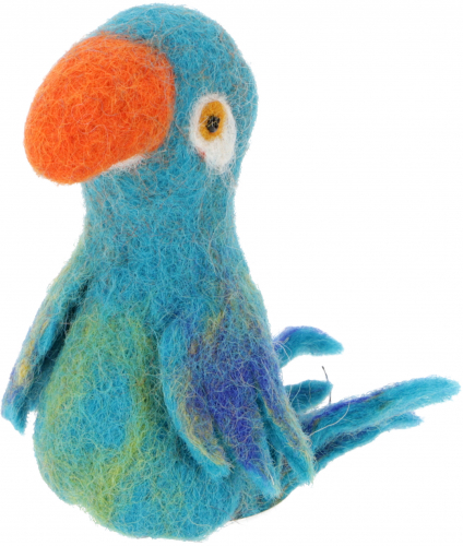 Handmade felt finger puppet - parrot - 9x4x3 cm 