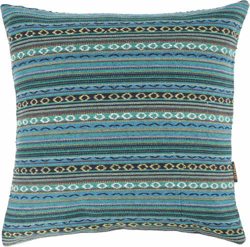 Boho style cushion cover, woven ethno cushion cover - turquoise - 50x50x0,2 cm 
