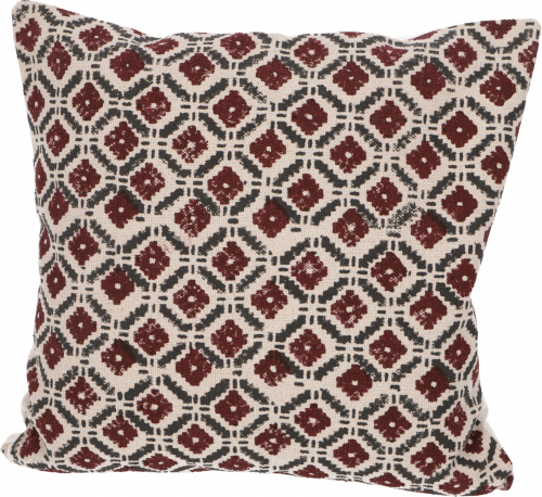 Woven Kilim Pillow Cover Block Print, Decorative Pillow Cover, Boho Pillow Traditional Making - Pattern 7 - 50x50x0,5 cm 