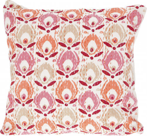 Cushion cover, cushion cover with ethnic pattern `Paradise` - orange/pink - 40x40x0,5 cm 