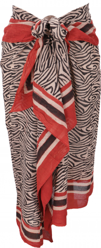 Leichter Pareo, Sarong, handbedrucktes Baumwolltuch - Farb Kombination 5 - 160x100 cm