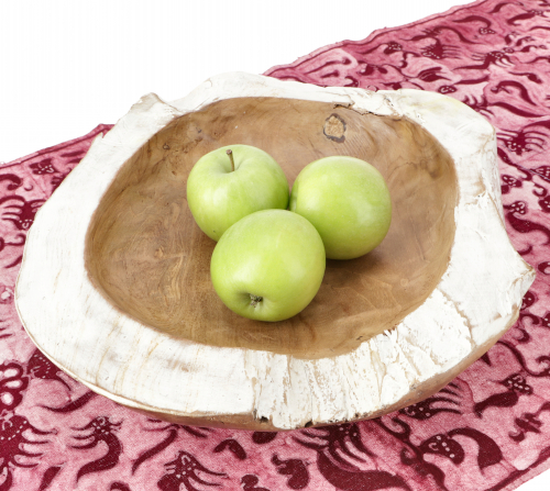 Heavy fruit bowl, wooden bowl decorative object made of burl wood - Model 3 - 8x35x33 cm 