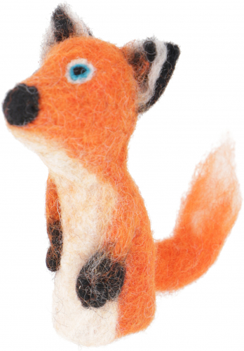 Handmade felt finger puppet - fox - 10x4x3 cm 