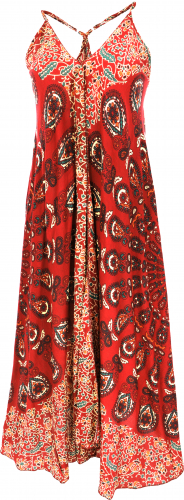 Peacook style summer dress, maxi dress, beach dress, hippie dress - red