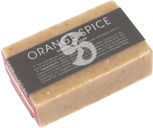 Handgemachte Duftseife, 100 g Fair Trade - Orange Spice - 2,5x8x5 cm 