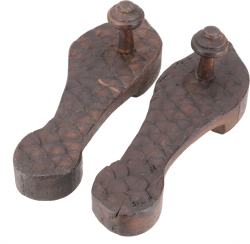 Indian paduka sandals, antique wooden sandals, dekoojekt wooden shoe - model 8 - 8x24x9 cm 