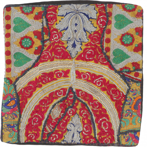 Patchwork Kissenhlle, Dekokissen Bezug aus Rajasthan, Einzelstck - Muster 3 - 40x40x0,5 cm 