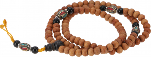 Tibetan prayer necklace, Buddhist mala necklace made of sandalwood - model 19 - 80x0,8 cm