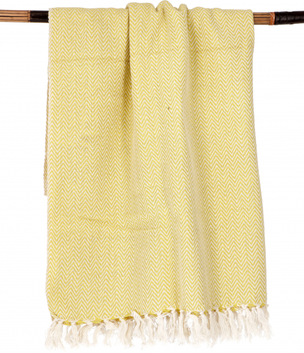 Hamam towel, sauna towel, beach towel - yellow - 95x190x0,3 cm 