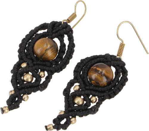 Dainty macram earrings, festival jewelry - model 5 - 5x2 cm