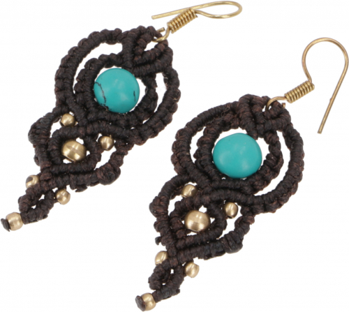 Dainty macram earrings, festival jewelry - model 7 - 5x2 cm