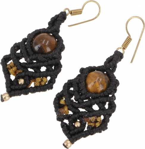 Dainty macram earrings, festival jewelry - model 1 - 5x2 cm