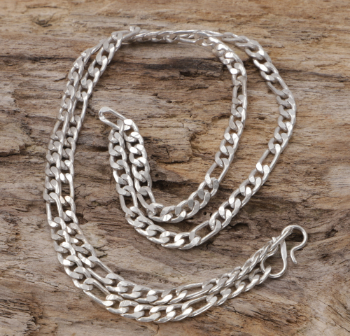Fine, Indian, silver-colored chain, basic chain - 47x0,5 cm
