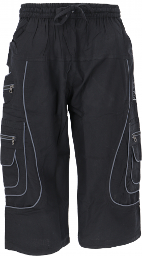 3/4 Yoga pants, Goa pants, Goa shorts, men`s shorts - black
