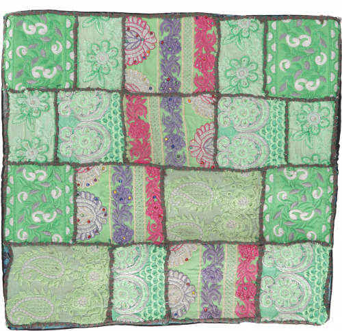 Patchwork Kissenhlle, Dekokissen Bezug aus Rajasthan, Einzelstck - Muster 51 - 40x40x0,5 cm 