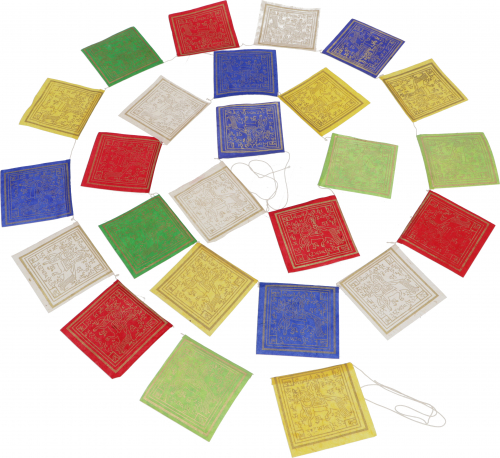 Prayer flag made of paper 2.5 m, Buddhist decoration made of lokta paper - 5 elements - 2,5 cm