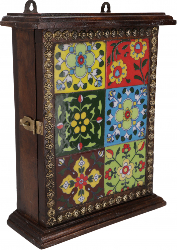 Key box with tile ornament - Design 2 - 27x21x8 cm 