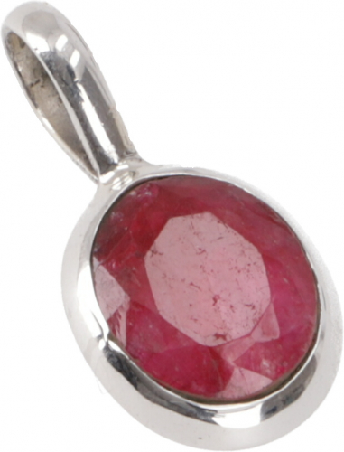 Boho silver pendant, Indian boho pendant - ruby quartz - 1,5x1,3 cm