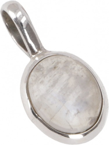 Boho Silberanhnger, indischer Boho Kettenanhnger - Mondstein - 1,5x1,3 cm