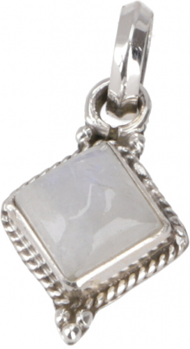 Indian boho silver pendant - moonstone - 1,3x0,7 cm 1 cm