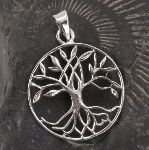 Silberanhnger Baum des Lebens, Tree of Life Talisman - Modell 3 - 3 cm 2,5 cm