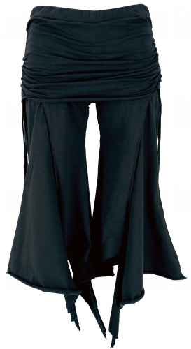 Palazzo pants, hippie flared pants with hip flatterer - black