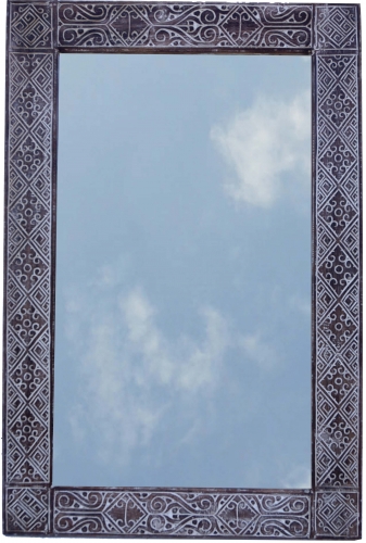 Handcrafted mirror - antique white ethno 120*80 cm