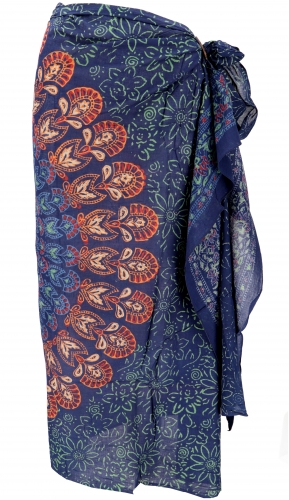 Lightweight mandala pareo, sarong, hand-printed cotton cloth, wall hanging - model 6 - 160x100 cm