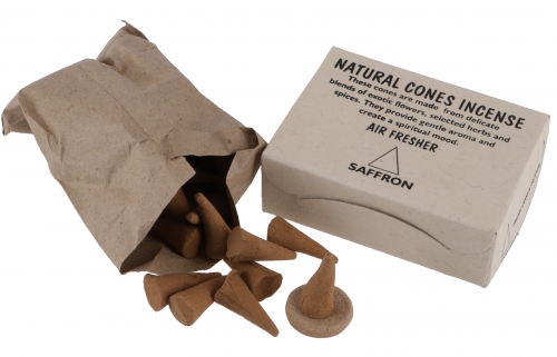 Natural cones incense, natrliche Rucherkegel - Safron