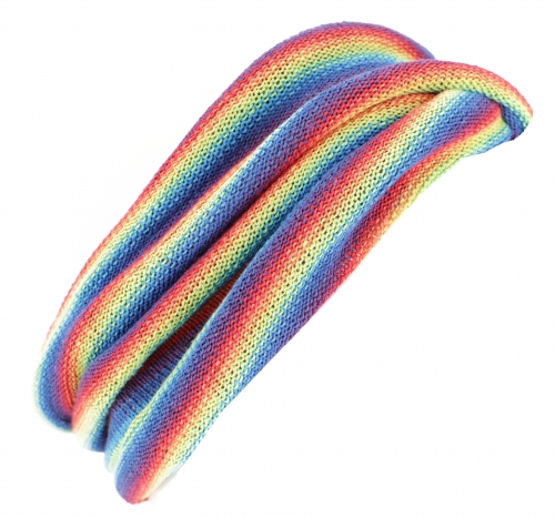 Doppel Haarband, Magic Hairband, Dread Wrap, Schlauchschal, Stirnband - regenbogen