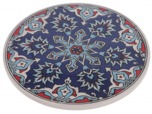 Oriental ceramic coaster, round coaster with mandala motif - pattern 7 - 1x16x16 cm  16 cm