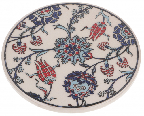 Oriental ceramic coaster, round coaster with mandala motif - pattern 8 - 1x16x16 cm  16 cm