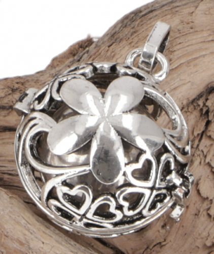 Angel caller, silver singing ball necklace pendant - model 8 - 4 cm 2,5 cm