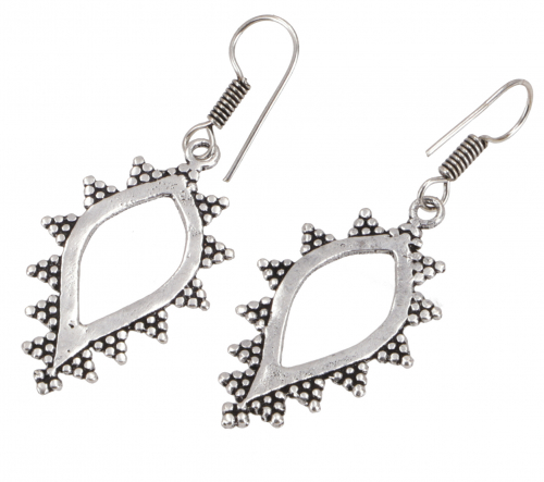 Tribal earrings made of brass, ethnic earrings - silver - 5x2 cm