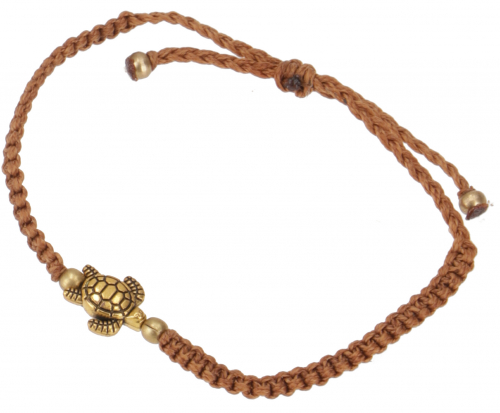 Ethno turtle bead bracelet, macram bracelet - brown - 0,5x0,2 cm