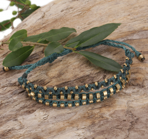 Bead bracelet, macram bracelet, men`s bracelet - turquoise - 1,5x0,5 cm
