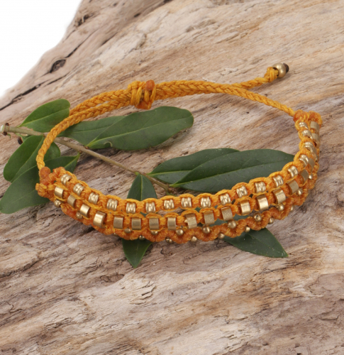 Bead bracelet, macram bracelet, men`s bracelet - yellow - 1,5x0,5 cm