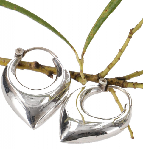 Wide Indian silver hoop earrings, boho earrings - 2.5*2 cm