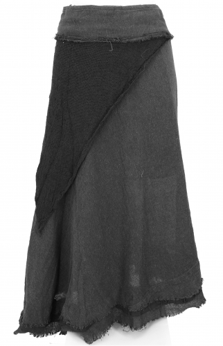 Natural Goa wrap skirt, hippie layered skirt, boho skirt, medieval skirt - black
