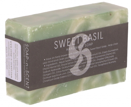 Handmade scented soap, 100 g Fair Trade - Basil - 2,5x8x5 cm 
