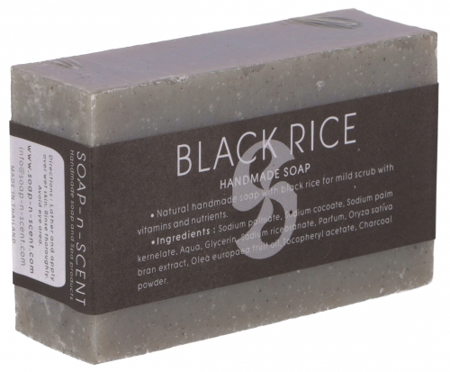 Handmade scented soap, 100 g Fair Trade - Black Rice - 2,5x8x5 cm 