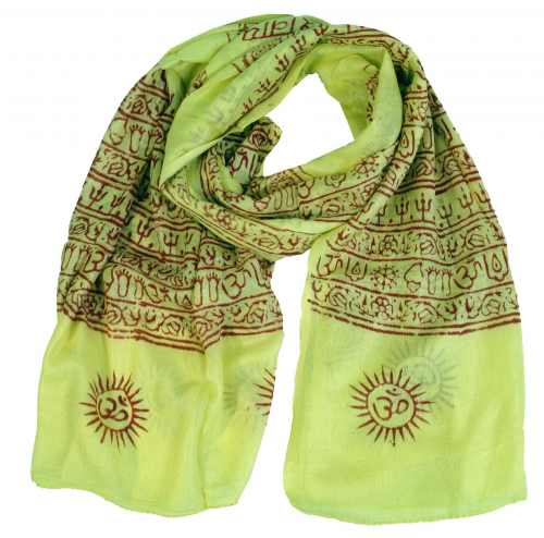 Thin Baba scarf, Benares Lunghi - lemon - 180x95 cm