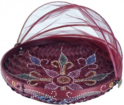 Fly screen fruit basket in 3 sizes - wine red/painted