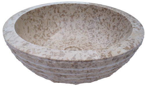 Solid round marble countertop washbasin, wash bowl, natural stone washbasin -  40 cm model 5a