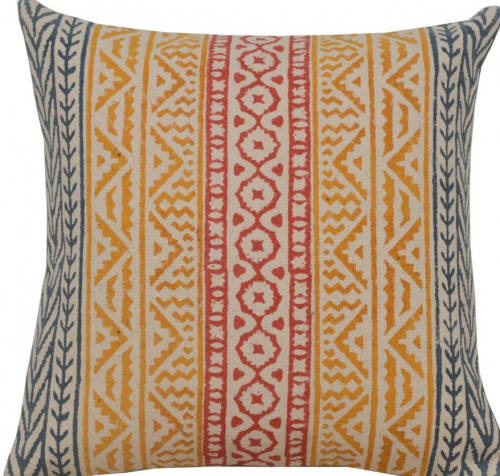 Woven kilim cushion cover block print, decorative cushion cover, boho cushion traditional production - pattern 11 - 50x50x0,5 cm 