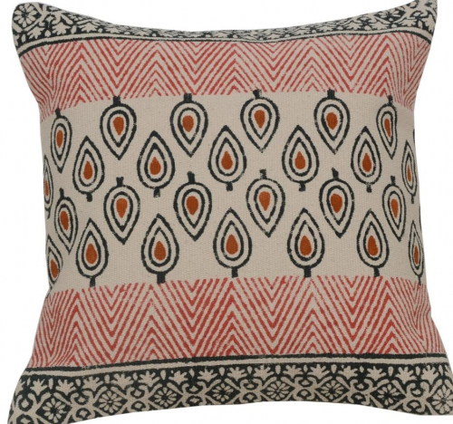 Woven kilim cushion cover block print, decorative cushion cover, boho cushion traditional production - pattern 16 - 50x50x0,5 cm 