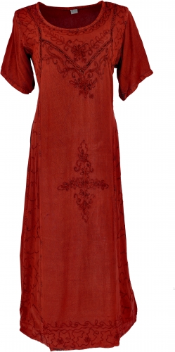 Embroidered boho summer dress, Indian hippie dress - red/design 11