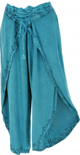 Palazzo pants, boho culottes, oriental pants, summer pants - turquoise blue
