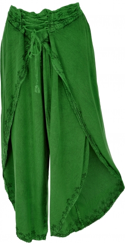 Palazzo pants, boho culottes, oriental pants, summer pants - green