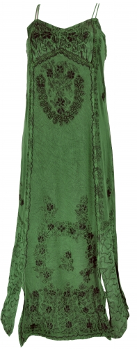 Embroidered boho summer dress, Indian hippie dress - green/Design 21